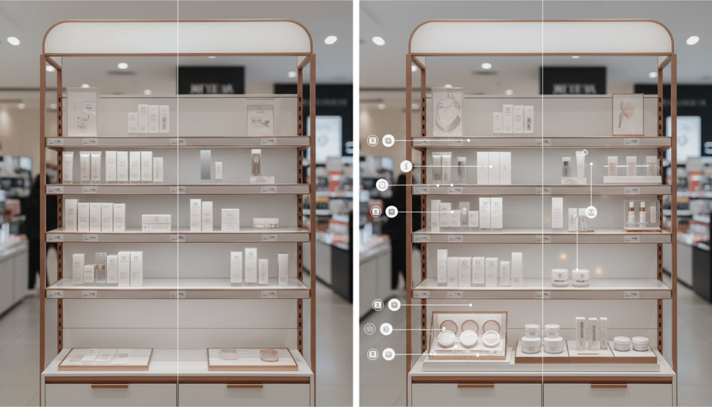 We help brands win attention at the point of sale by creating high-impact in-store visibility materials for beauty stores, supermarkets, minimarkets, and drugstores. From concept and design to production and installation, we deliver complete POP/POSM solutions—such as shelf strips, shelf talkers, wobblers, endcap branding, signage, and countertop displays—that make products stand out, attract shoppers, and support stronger sales in retail environments.